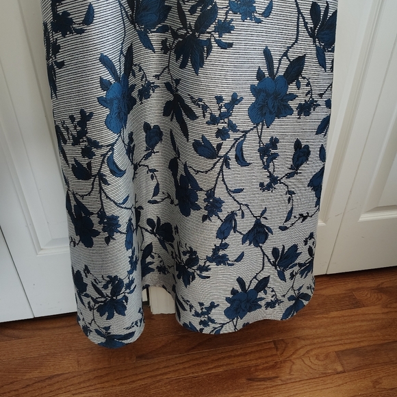 Kay Unger Floral Gown Belted Sleeveless Boat Neck Dress 8 - Picture 7 of 16